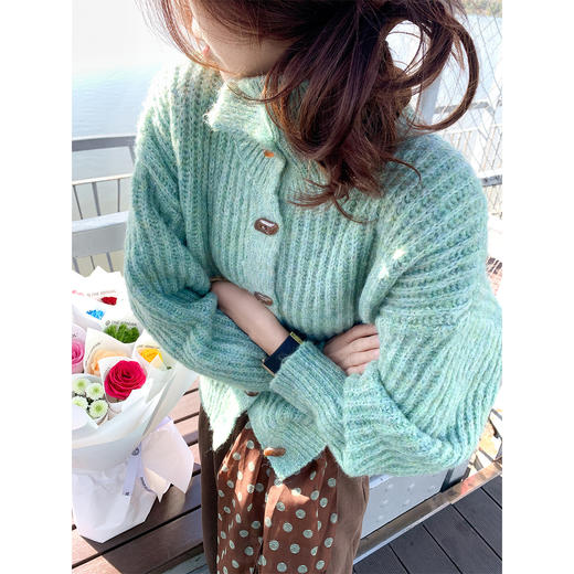 <曾小咸推荐> 现货秒杀！微信超特价！绿色翻领毛衣开衫 日常219.99 立减120 秒杀99.99！ 商品图2