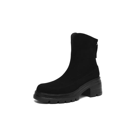 【预售5天】真皮松糕短靴新款英伦复古高跟时装靴KL607 商品图3