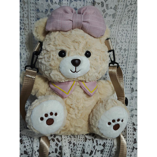 25cm小熊斜跨包新款生日礼物创意毛绒玩偶双肩包毛绒包-纪念日百货门店同款167745653 商品图1