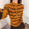 XMZ291女装秋季欧货条纹针织衫半开领打底衫百搭软糯上衣 商品缩略图0