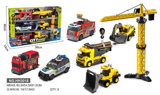 小演员声光音乐喷水儿童惯性消防车环卫处警察托运车玩具男孩礼物 商品图4