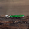 【天然正品】A货翡翠AU750收藏级白金镶钻镶天然细腻满绿冰种如意（万事如意）翡翠吊坠项链34.0*15.3*4.1MM（皆取最大值）链长：45CM（长度可调节）女士141125TJ47 商品缩略图7