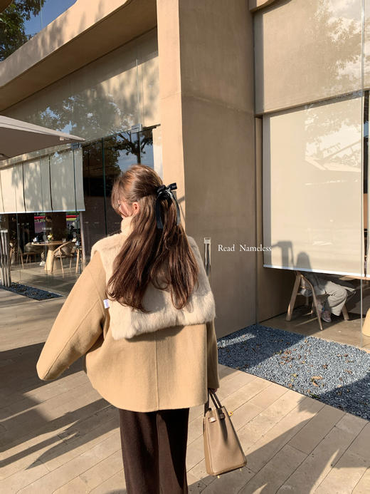 Read Nameless /卡其全羊毛A摆双面呢外套+气质深咖针织套装  2025/12/1 商品图7