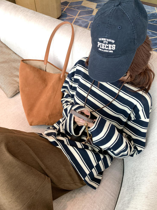 <曾小咸推荐> 现货秒杀！微信超特价！慵懒风条纹针织长袖t  日常139.99 立减60 秒杀79.99！ 商品图11