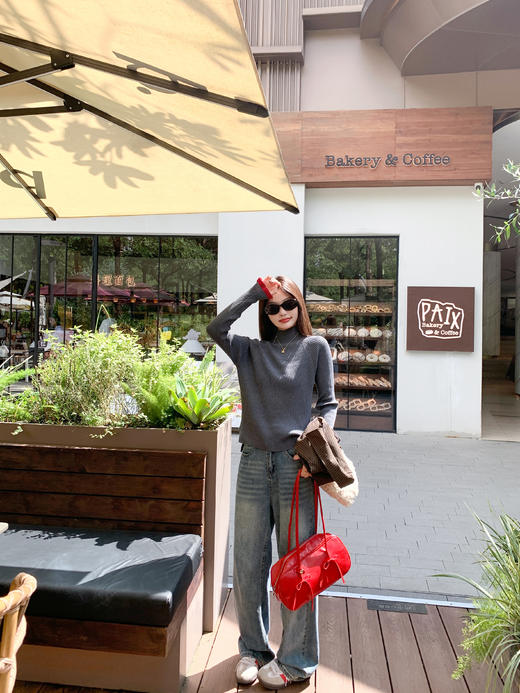 <曾小咸推荐>现货秒杀！微信超特价！半高领灰色长袖针织衫 日常109.99 立减40 秒杀69.99！ 商品图7