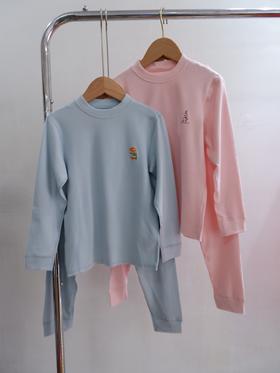 云仓【红豆】棉花糖2.儿童半领自发热保暖内衣套装