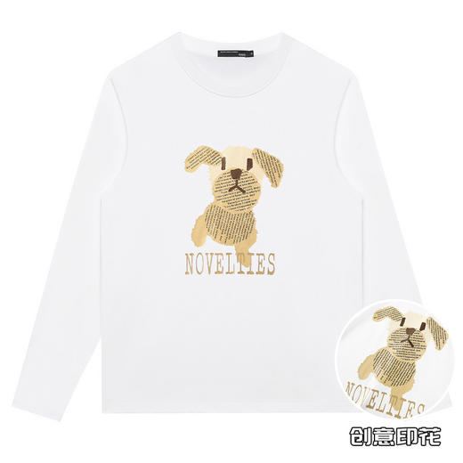 GXG男装【舒适纯棉】秋季卡通印花宽松圆领长袖t恤男上衣K&C 商品图2