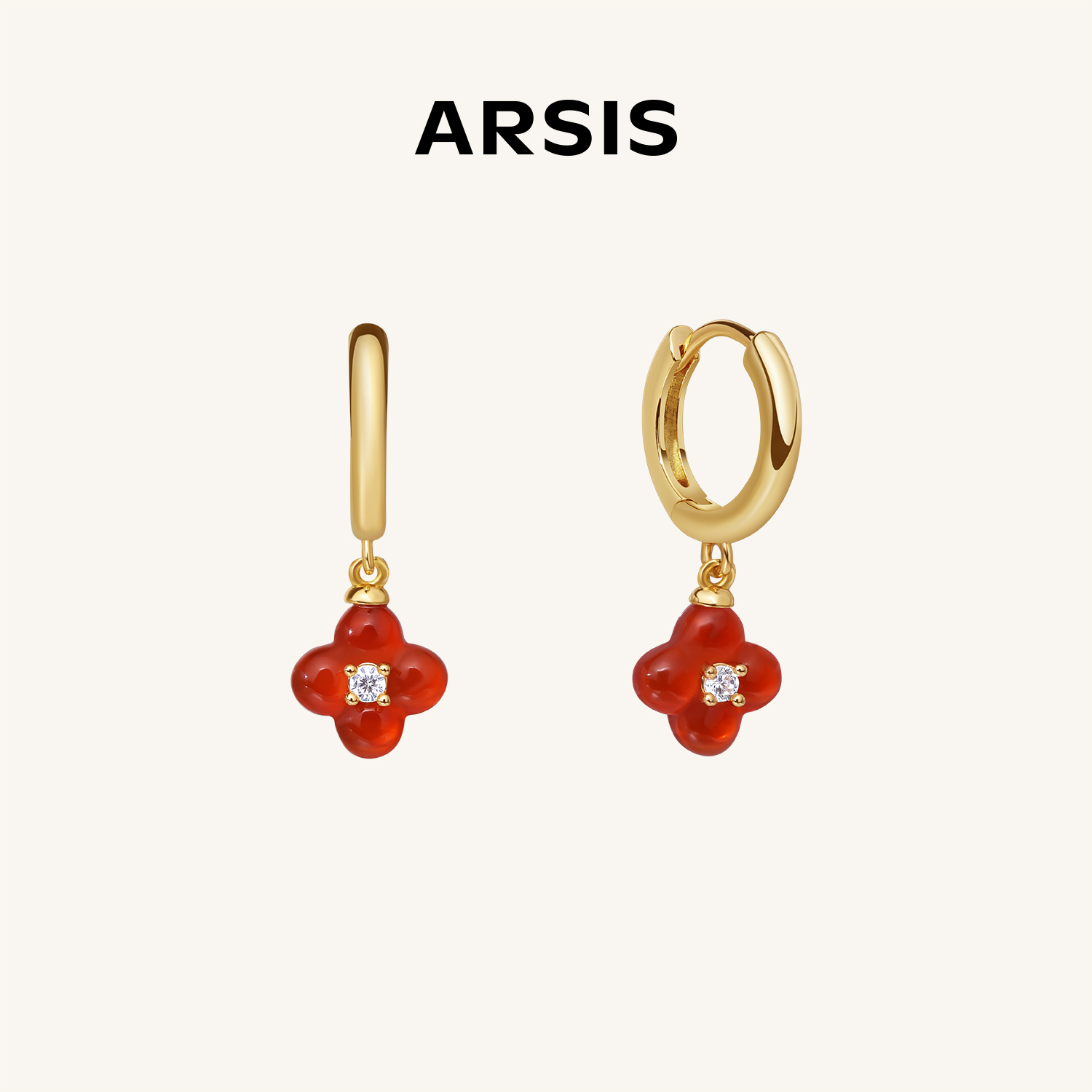 ARSIS丨 幸运符号系列 鸿运四叶草耳圈