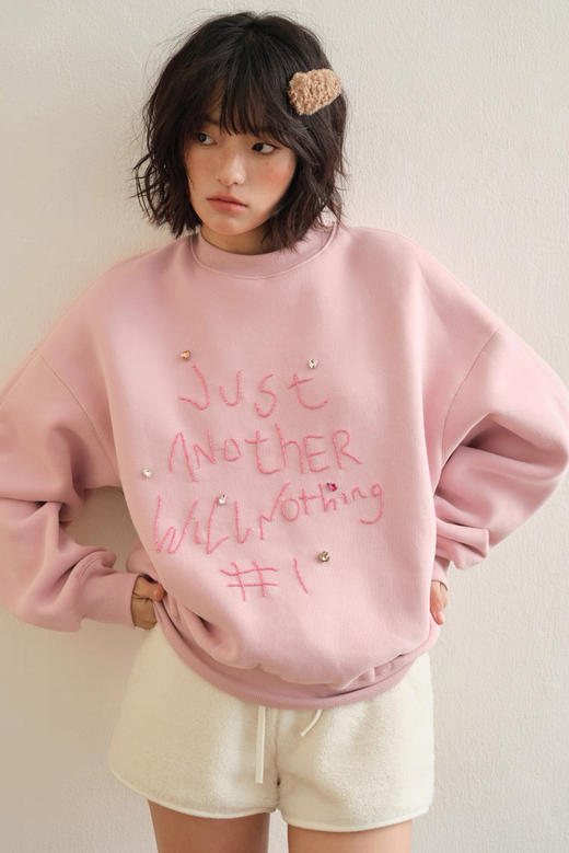 小众品牌原单草莓圣代加绒珠绣卫衣 商品图1