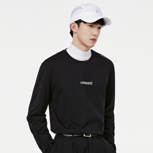 GXG男装【纯棉】秋季简约字母男士圆领休闲长袖t恤上衣K&C 商品图1