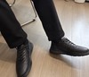 头层牛皮Ecc男士秋冬加绒松紧鞋带一脚蹬德训皮鞋 商品缩略图2