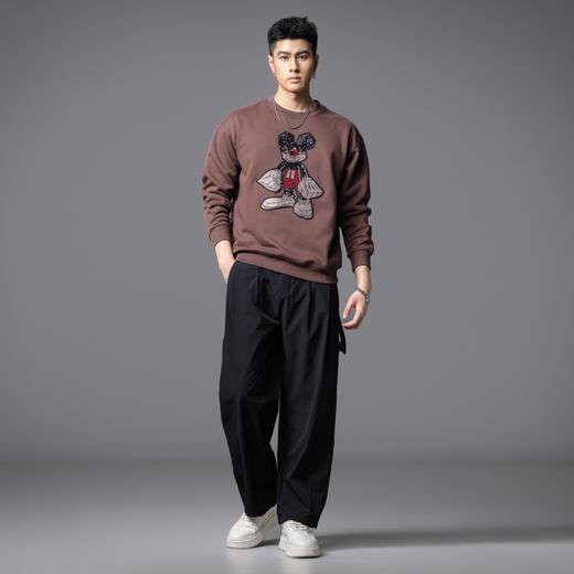 PINLI品立2025秋冬新品亮片卡通圆领卫衣潮牌宽松休闲套头男上衣BG253109001 商品图4