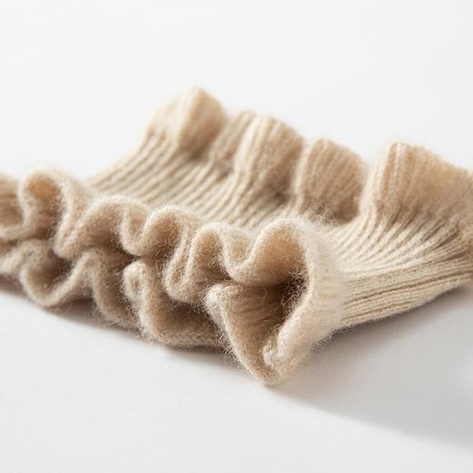 25新款荷叶边100%纯山羊绒脖套/发套 女士秋冬加厚抽条百搭日系保暖 3050 商品图5