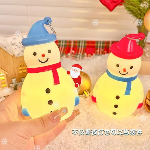 【原创卡通设计❗️浓浓的圣诞氛围】圣诞节装饰品雪人小夜灯LED发光小摆件儿童手提小夜灯圣诞节礼物。jb 商品图2