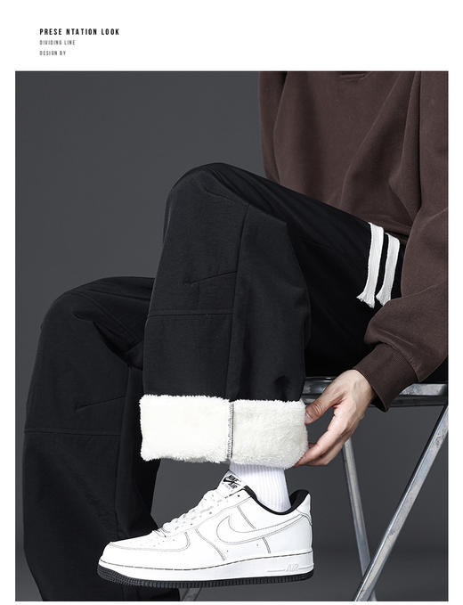 【GZ】无忧购羊羔绒直筒裤子男款石墨烯加绒男士阔腿裤29182（截单后3-5天发货） 商品图9