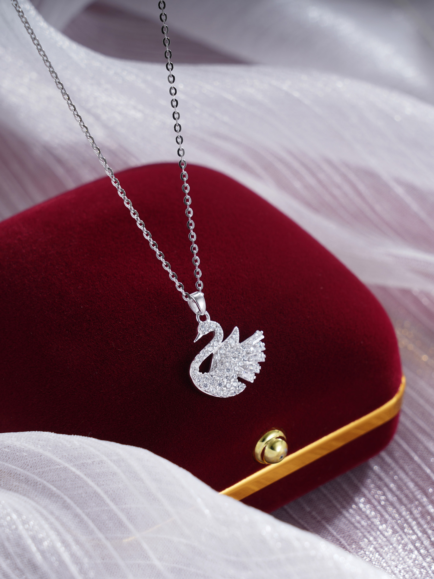 子佩集S925银【天鹅仙影】套链【V08553】纯银项链时尚2412