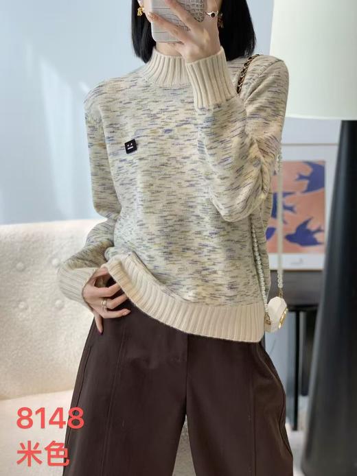 FS竹纤维女士时尚彩线中领针织毛衣8148 商品图0