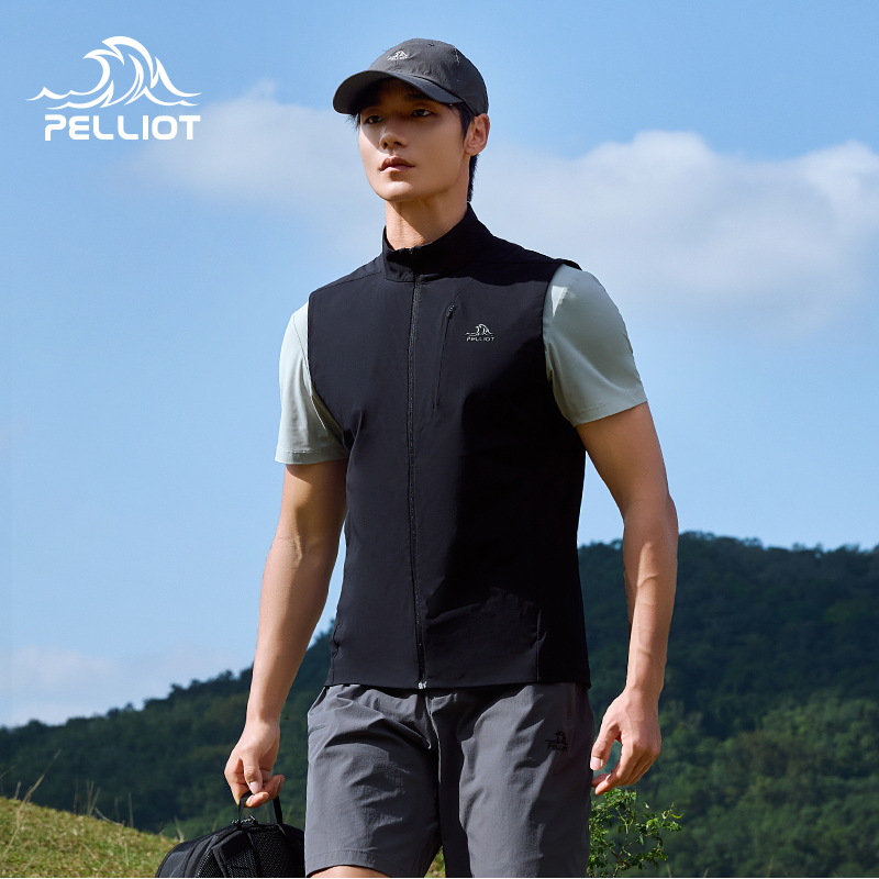 伯希和马甲背心男26新款轻薄透气无袖坎肩户外防晒防泼水运动上衣