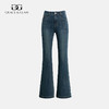 Grace&Glam 深蓝微复古时髦微喇叭牛仔裤 商品缩略图0