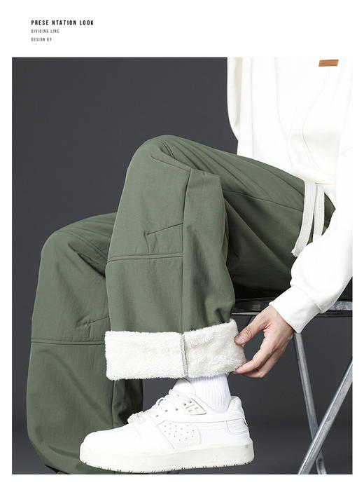 【GZ】无忧购羊羔绒直筒裤子男款石墨烯加绒男士阔腿裤29182（截单后3-5天发货） 商品图11