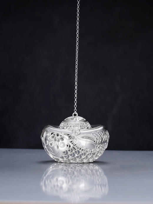 子佩集S999银【花缘宝藏】茶包【JJYS005】纯银元宝可打开茶具2412 商品图0