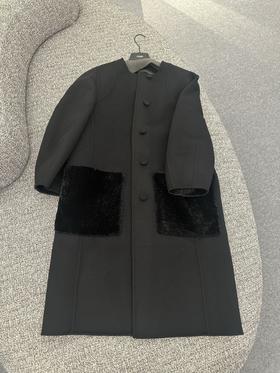 中性款圆领大衣he011