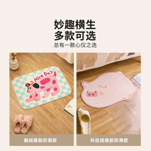 摩登主妇浴室地垫卫生间厕所吸水防滑速干脚垫子家用卧室客厅地毯 商品图3