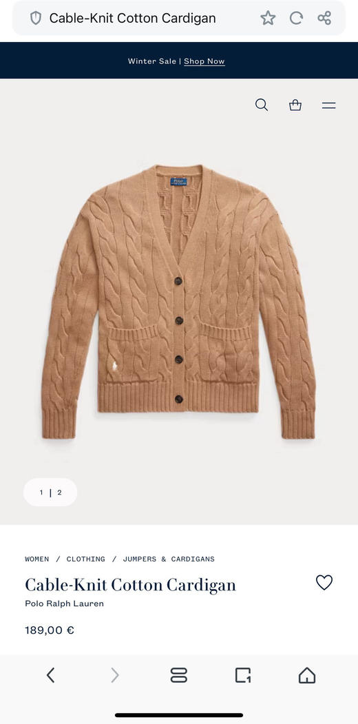 【秒杀价已调 直接拍】永恒的经典款 拉夫劳伦 POLO 女装 秋冬女士复古粗格绞花编结棉 针织开衫 商品图11