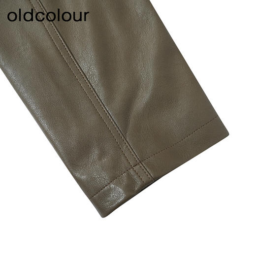 oldcolour欧珂冬季皮衣时尚休闲通勤纯色短外套女BQ480407A1 商品图4