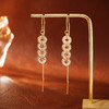雀说 中国风五帝钱锆石耳环招财气质长款流苏耳饰E810604 商品缩略图0