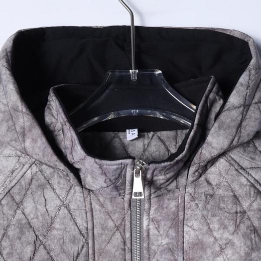 WY1441SDSA秋冬新款痞帅男装简约扎染菱形格拉链立领连帽卫衣外套百搭 商品图2