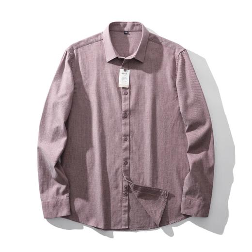 条纹 羊毛＋莫代尔 秋冬季新款高档加厚磨毛商务休闲长袖衬衫 商品图3