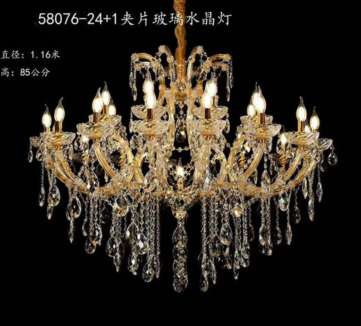 58076-24+1夹片玻璃水晶灯（运费自理） 商品图0