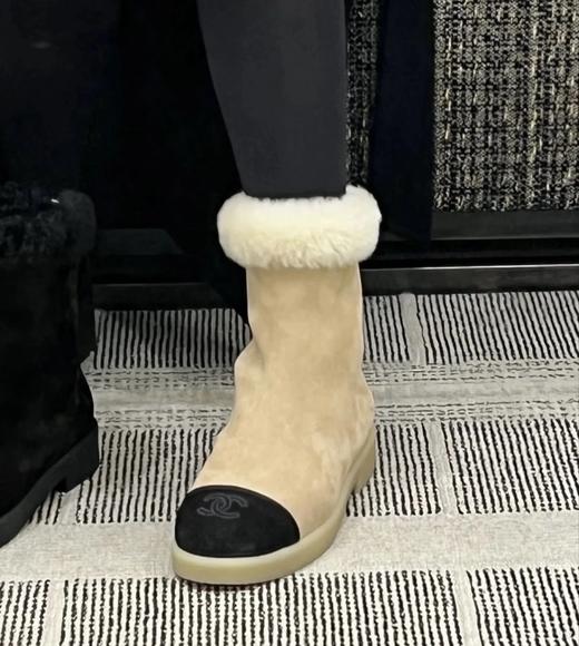 重磅渠道   香nn中筒雪地靴  麂皮撞色拼接 毛茸茸雪地靴 商品图1