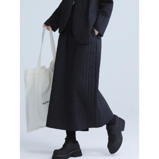 设计感小众日系冷淡风复古夹棉加厚半身裙女2025冬款中长款夹棉裙 商品图1