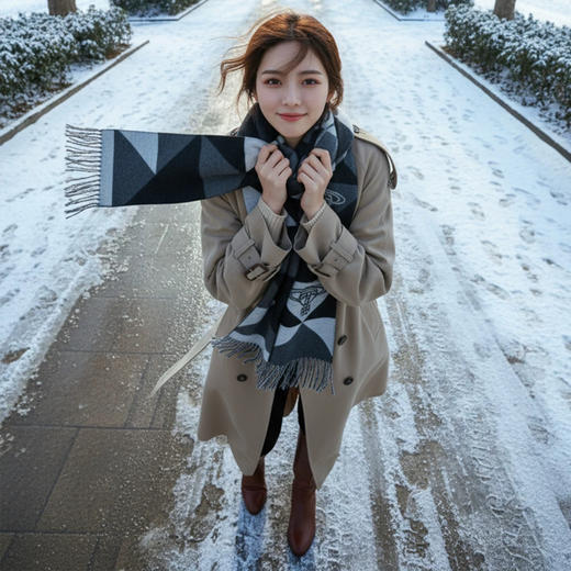 土星西太后格子围巾羊毛 商品图3