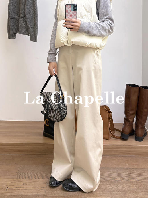 会员福利【含莱赛尔垂坠有型】拉夏贝尔/La Chapelle轻奢线！官网600+质感超好~高腰单扣宽松极简风休闲西装裤 商品图3