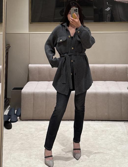 女款翻领针织开衫毛衣he006 商品图3