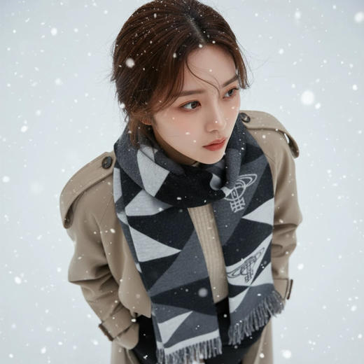 土星西太后格子围巾羊毛 商品图6