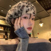 雀说 豹纹小盆帽百搭风户外出行保暖加厚毛绒帽MM2908 商品缩略图2