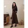 鹿向南「暖衣栖梦」深咖色拼接梭织连衣裙秋冬季中长款披肩裙子女 商品缩略图1