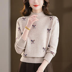 女士半高领打底衫，时尚洋气宽松显瘦遮肚上衣CC-101-35567