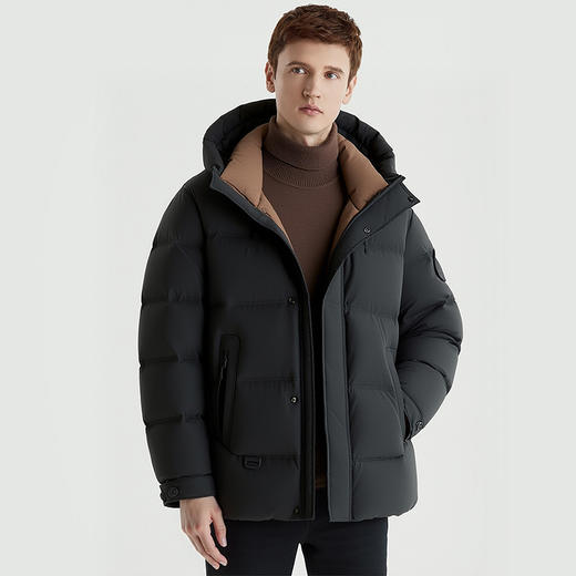 罗蒙男士连帽羽绒服90鸭绒聚热锁温御寒加厚保暖休闲日常羽绒棉服外套 商品图2