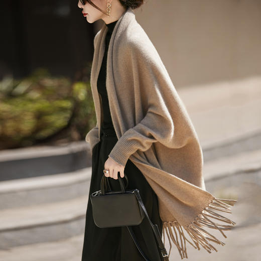 丁摩 法式高级感100纯羊毛针织披肩  NS-5192 商品图2