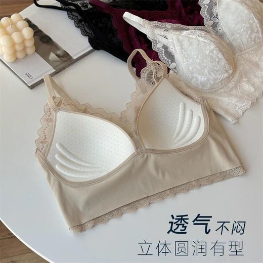 曼芮凯诗【金丝绒短款】法式性感金丝绒蕾丝拼接文胸 24020 商品图2
