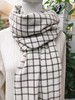 MH竹纤维女士时尚小格子流苏围巾67108 商品缩略图8