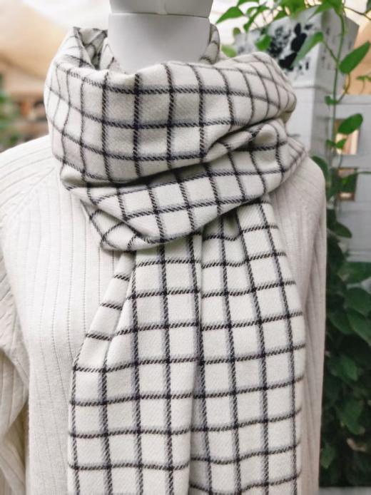 MH竹纤维女士时尚小格子流苏围巾67108 商品图8