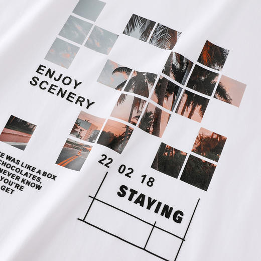 GXG男装【方块风景】秋季经典休闲款男士时尚百搭圆领t恤K&C 商品图4