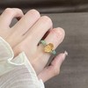 六鑫珠宝 日照金山黄水晶东陵玉戒指 简约精致小众轻奢  商品缩略图1