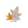 璀璨天然珍珠气质枫叶国风胸针，锆石植物树叶大衣别针配饰LY-M-009 商品缩略图3